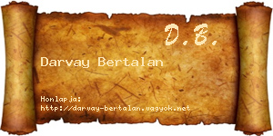 Darvay Bertalan névjegykártya