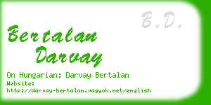 bertalan darvay business card